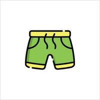 A green shorts icon on a white background vector