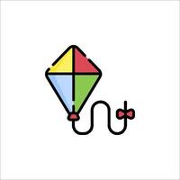A kite with a string attached to it vector