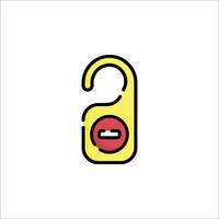 A yellow lock with a red button on it vector