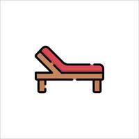 A red chaise lounge on a white background vector
