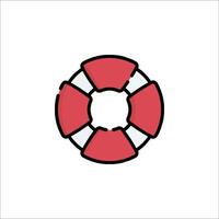 A red life preserver icon on a white background vector