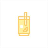 A lemonade drink with a straw and a slice of lemon vector