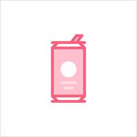 A pink soda can with a straw on it vector