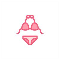A pink bikini and underwear icon vector