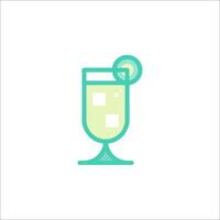 A drink with a slice of lemon in it vector