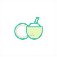 Coconut juice icon illustration vector