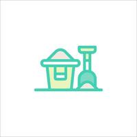 A shovel and bucket icon on a white background vector