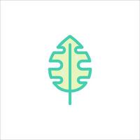 A green leaf icon on a white background vector