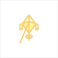 A kite with a yellow arrow on it vector