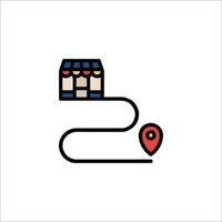 A map with a house and a pin on it vector