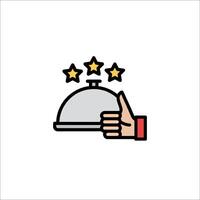 A hand holding a tray with a star on top vector