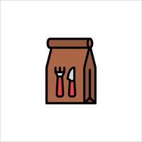 A bag with a knife and fork inside vector