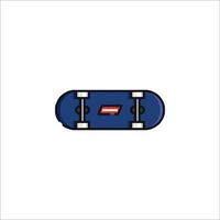 A skateboard with a red stripe on it vector