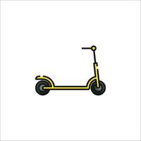 A yellow scooter on a white background vector