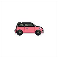 A pink car icon on a white background vector