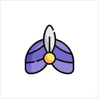 A purple hat with a sword on it vector