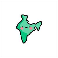 India map with a cute face and a heart vector