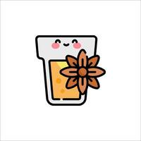 A cup with a flower and a smiley face vector