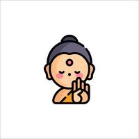 A buddha is making a peace sign with his hand vector