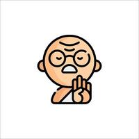 A cartoon man with glasses and a hand gesture vector