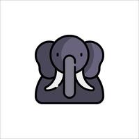 An elephant head icon in a flat style vector