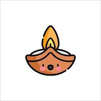 A cartoon candle with a face on it vector