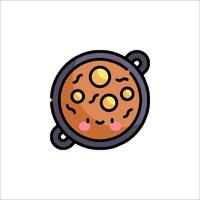 A cartoon dish with a face on it vector