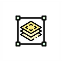 A square box with a square piece of bread in it vector