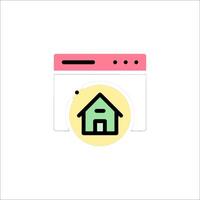 A house icon with a green dot on it vector