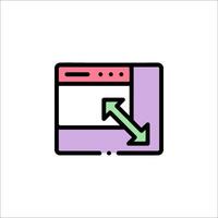 A web page with an arrow pointing to it vector