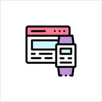 A web page and a watch icon vector