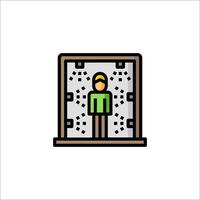 A man standing in a room with a door vector