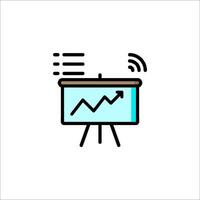 A presentation board with a graph on it vector