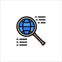 Magnifying glass icon with globe and paper vector