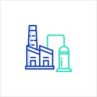 A factory with a pipe and a machine vector