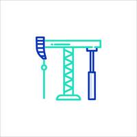 Construction crane icon line icon vector