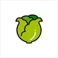 A green vegetable icon in a flat style vector