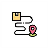 A map icon with a box and a map pointer vector