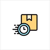 A clock and a box with a clock icon vector
