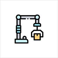 A robot with a box on it vector