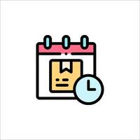 Calendar icon with clock and calendar vector