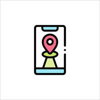 A map icon on a phone screen vector