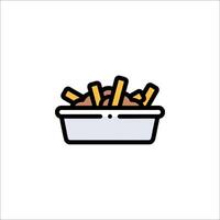 French fries icon in a container on a white background vector