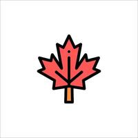 A red maple leaf icon on a white background vector