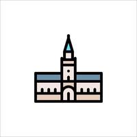 A church building icon in a line style vector