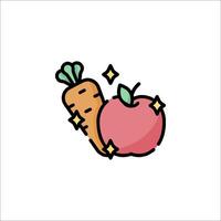 An apple and carrot icon on a white background vector