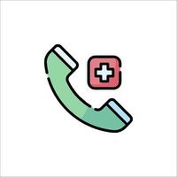 A phone with a cross on it and a red cross vector
