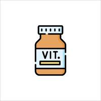 A jar of vitamins on a white background vector