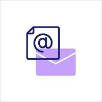 Email icon with a purple envelope vector