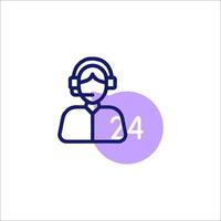 A person wearing a headset and holding a phone icon vector